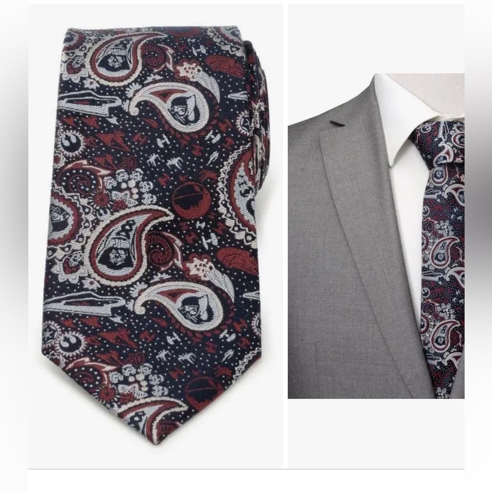 Navy/Paisley Hand made Italian Silk Men Tie